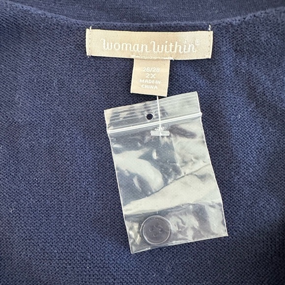 New Woman Within Navy Blue Cardigan Sweater size 2XL - Picture 9 of 9
